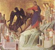 Duccio di Buoninsegna The Tempration of Christ on the Mountain painting